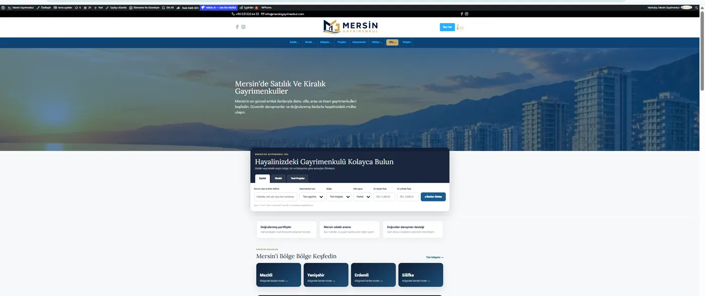 Mersin Gayrimenkul website project