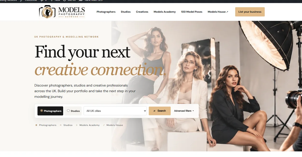 Models Photography website designed and developed by ADAN Web