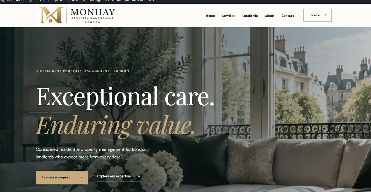 Monhay Property Management website designed and developed by ADAN Web