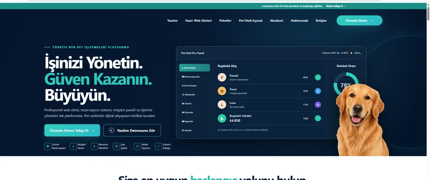 Pet Otel Pro website project
